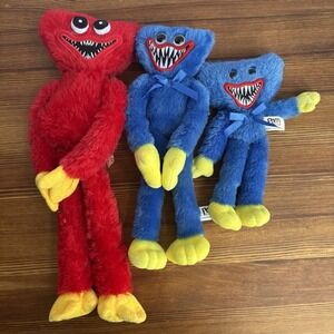 Poppy Playtime Huggy Wuggy Plush Lot Blue & Red Plush Stuffed Characters